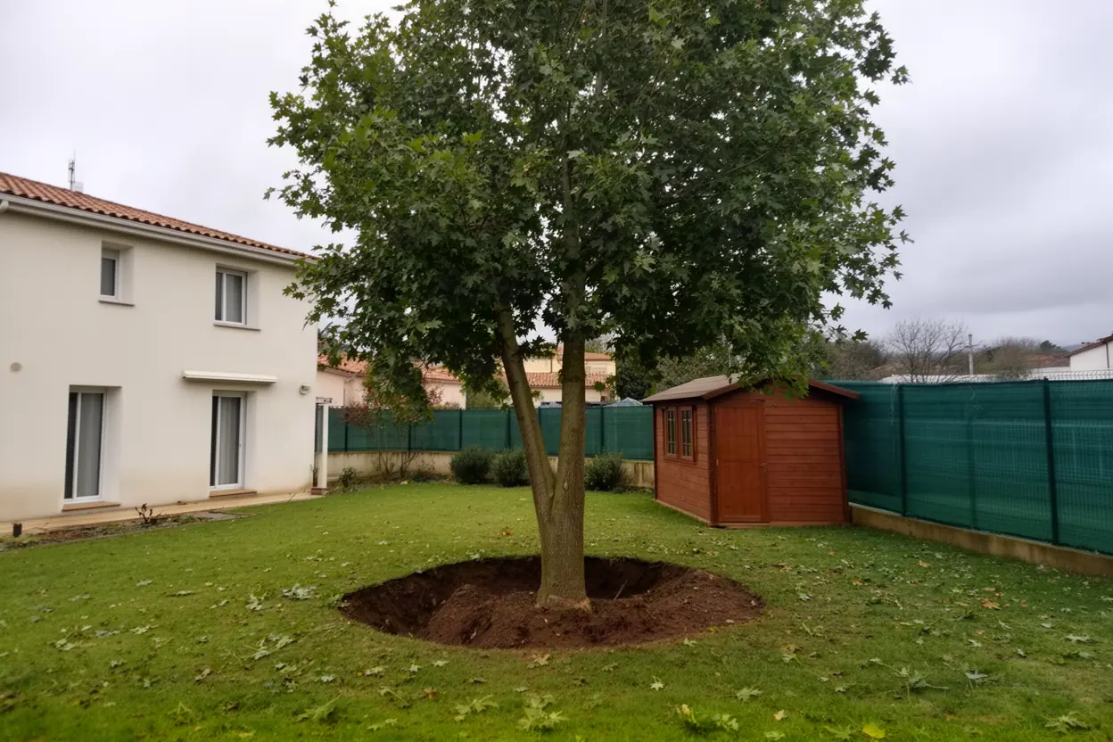 Arbre déraciné avant sécurisation à Saint-Jean-de-Védas